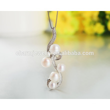 New Fashion Shape Five Pearl 925 Silver Necklace Famous Product In Western Country for Girls SCR029